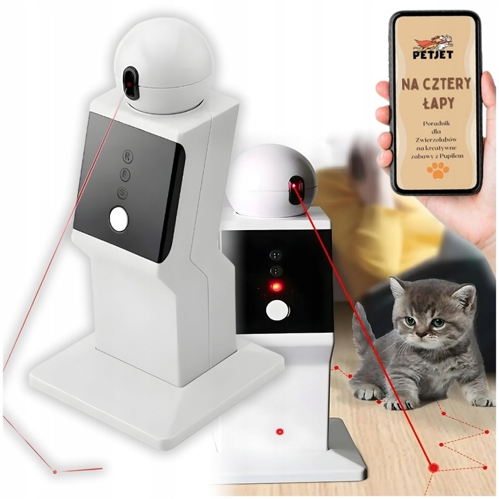 LASER INTERAKTYWNA ZABAWKA AUTOMATYCZNY WSKAŹNIK KOTA RUCHOMA SMART 3 TRYBY