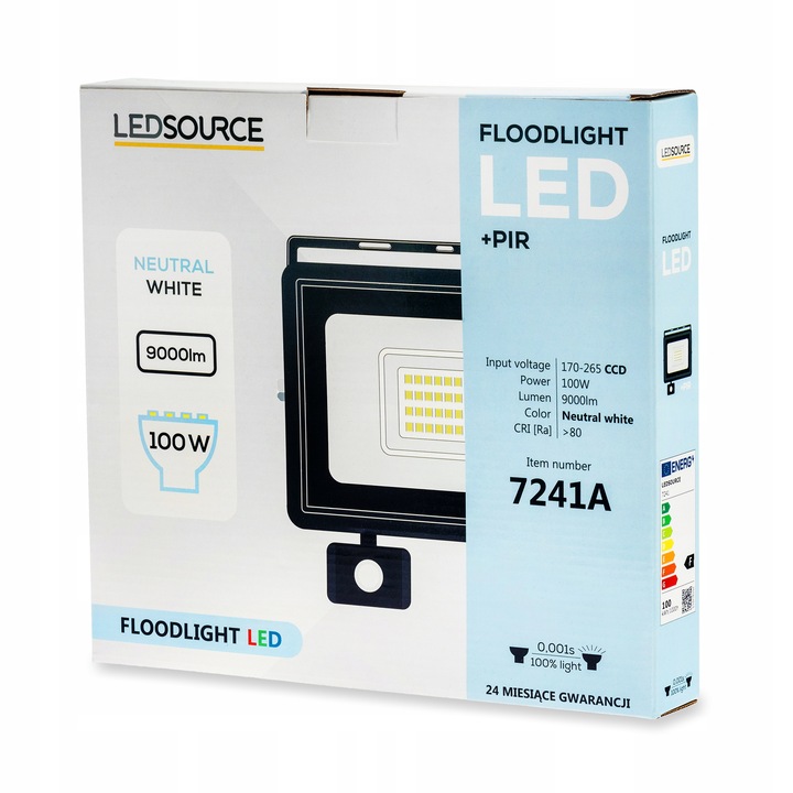 Halogen Naświetlacz 100W LED ZEWNĘTRZNY LAMPA Czujnik RUCHU ZMIERZCHU Garaż