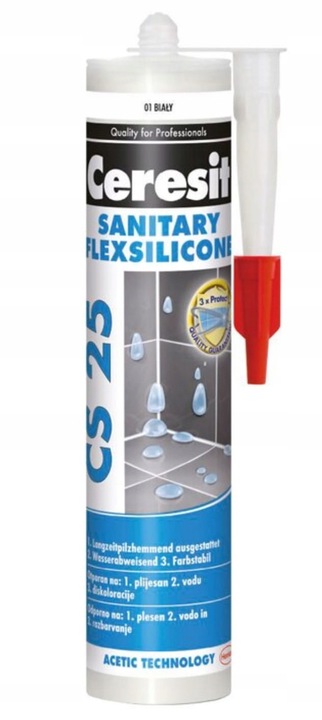 Ceresit - CS 25 BIAŁY - silikon sanitarny 280 ml
