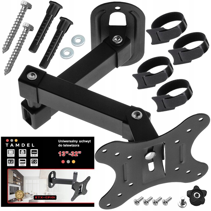 UCHWYT DO TELEWIZORA MONITORA 13-32 CALE ścienny obrotowy regulowany