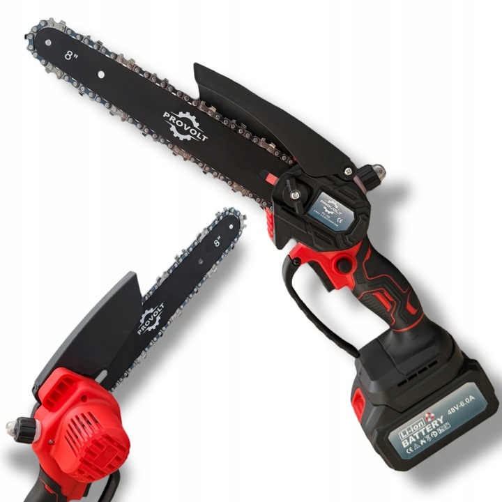 PIŁA ŁAŃCUCHOWA BEZSZCZOTKOWA AKUMULATOROWA PILARKA 6" + 8" CALI 2 AKU