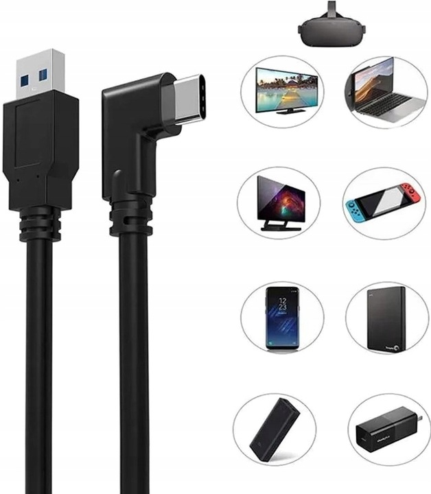 KABEL 5m do OCULUS LINK SteamVR QUEST 1 QUEST 2 QUEST 3 + GRATIS *JAKOŚĆ*