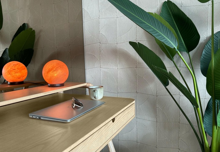 Lampa solna HIMALAJSKA 3-4 kg okrągła jonizator powietrza księżyc Luna