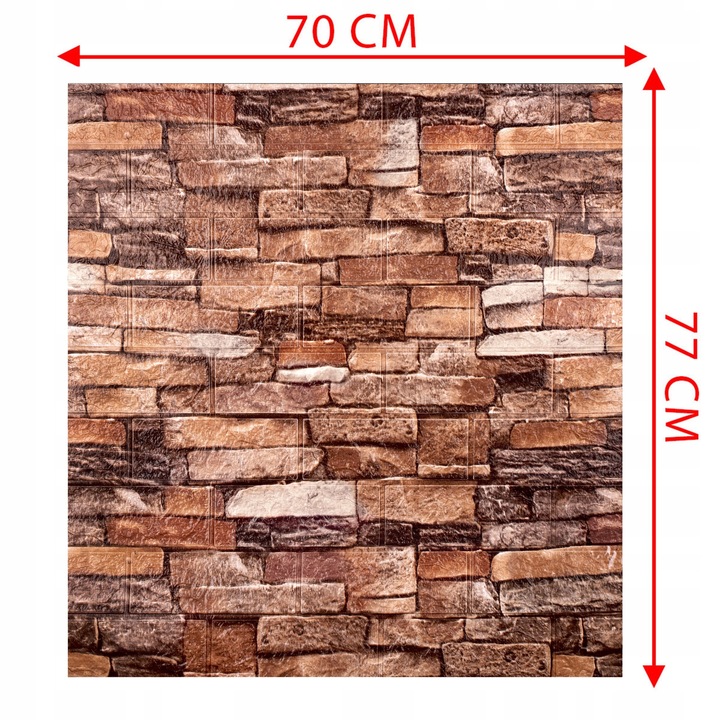 x10 PANEL PANELE ŚCIENNE 3D SAMOPRZYLEPNE TAPETA CEGŁA PŁYTA KASETON
