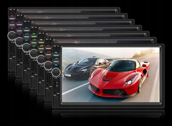 RADIO SAMOCHODOWE BLUETOOTH 2 DIN 7 CALI RDS USB AUX MICRO SD 4x50W