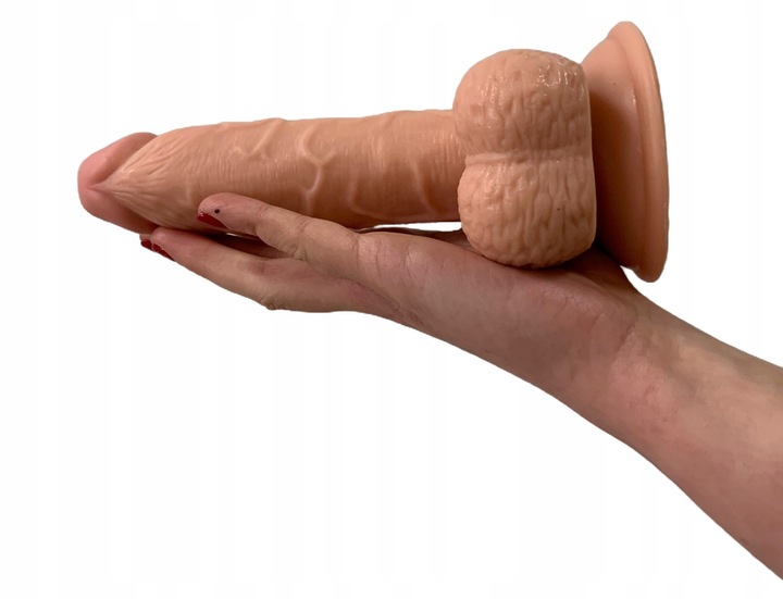 REALISTYCZNE DILDO PENIS NA PRZYSSAWCE, SZTUCZNY CZŁONEK Z JĄDRAMI