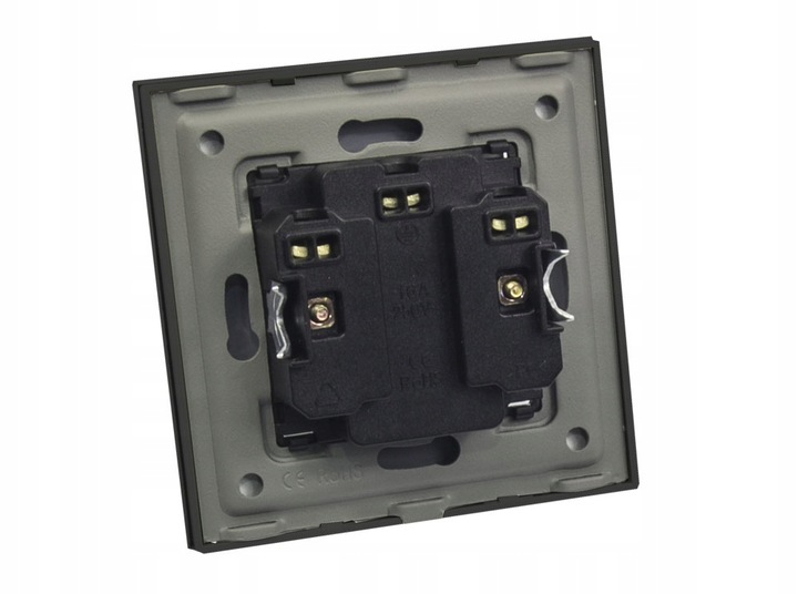 GNIAZDO PODWÓJNE SZKLANE GNIAZDKO Z BOLCEM CZARNE B-LINE ELEKTRYCZNE SZKŁO