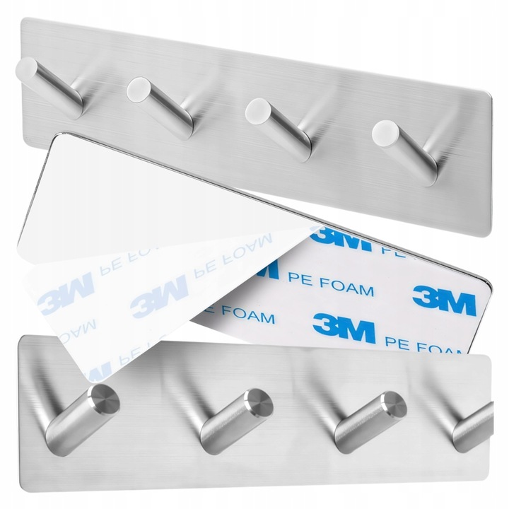 WIESZAK HACZYK SAMOPRZYLEPNY NA RĘCZNIK DO ŁAZIENKI KUCHNI SREBRNY LOFT