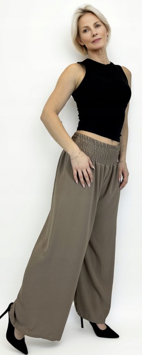 SZEROKIE luźne SPODNIE damskie KULOTY proste KOLORY