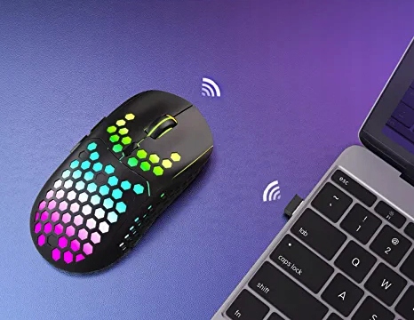 MYSZKA BEZPRZEWODOWA GAMINGOWA KOMPUTEROWA PODŚWIETLANA CICHA + PODKŁADKA