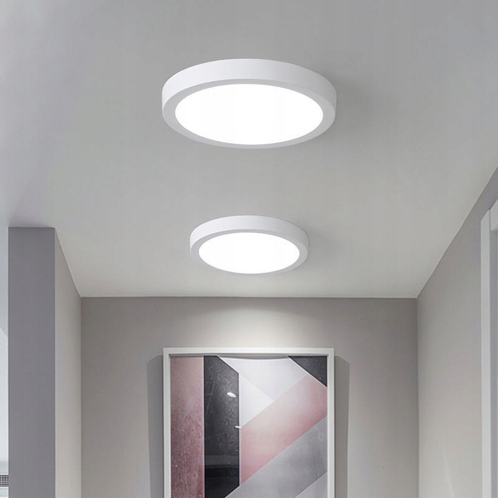 PLAFON NATYNKOWY LAMPA SUFITOWA LED 24W OKRĄGŁA PANEL ŚCIENNY ŚWIETLNY
