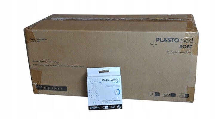 PLASTER WŁOKNINOWY PLASTOmed SOFT 8cm x 1m 100SZT
