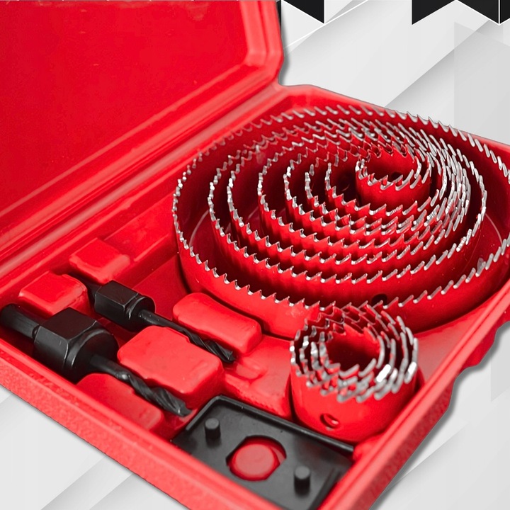 OTWORNIC DO DREWNA ZESTAW FREZÓW 19 - 127 MM 16 ELEMENTÓW HOLDX