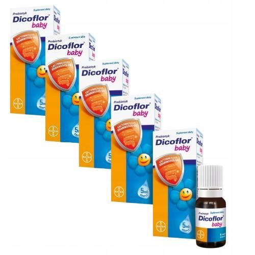 Zestaw Dicoflor Baby krople, probiotyk 5x 5ml
