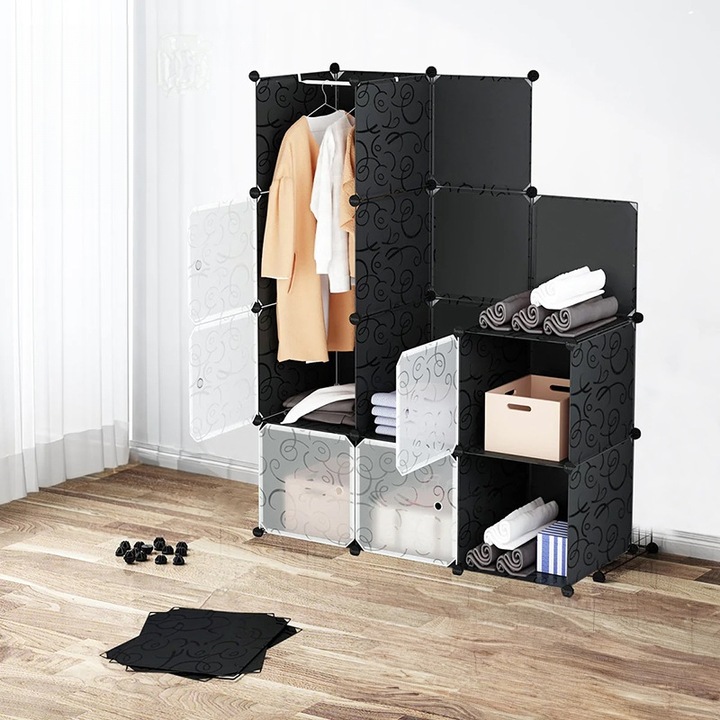 DUŻA SZAFA MODUŁOWA REGAŁ GARDEROBA 12X SZAFKA POJEMNA NA UBRANIA