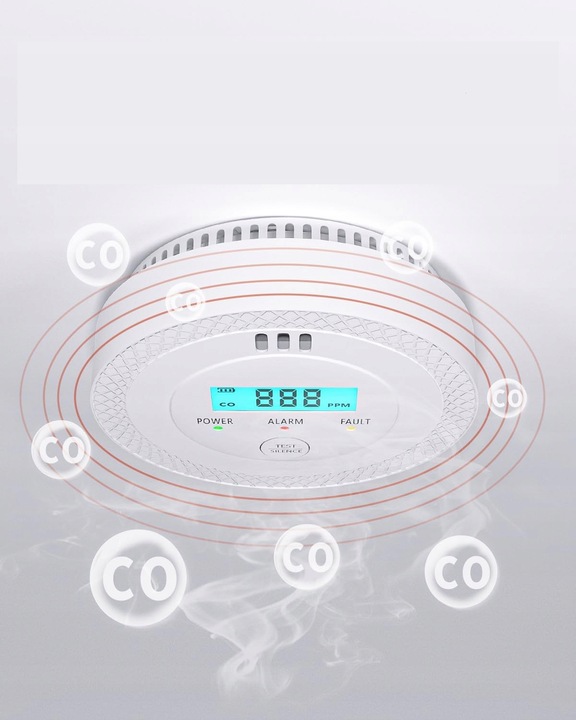 CZUJNIK CZADU GAZU WYKRYWACZ DETEKTOR TLENKU WĘGLA BEZPRZEWODOWY LCD ALARM