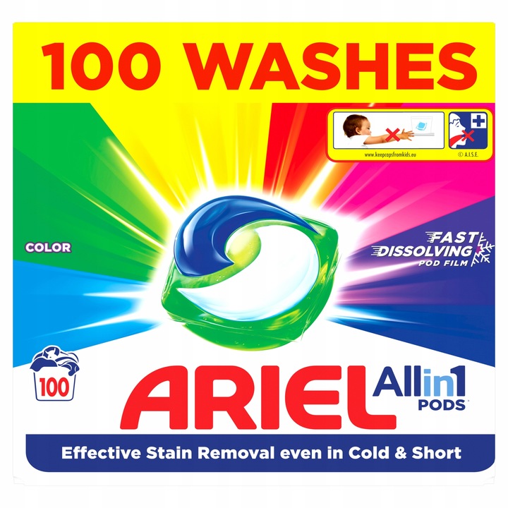 Ariel All-in-1 PODS Kapsułki do prania Color Clean 100 prań