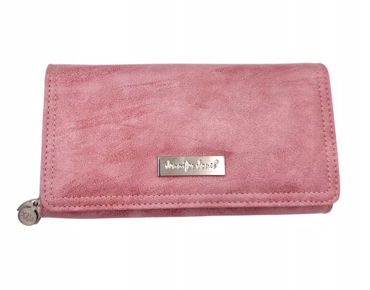PORTFEL DAMSKI DUŻY SKÓRZANY PREZENT RÓŻOWY JENNIFER JONES MEDIUM