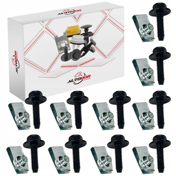 UNIWERSALNY ZESTAW MONTAŻOWY ŚRUBY BLASZKI M6 X 1.0 FIAT SEAT CITROEN VOLVO