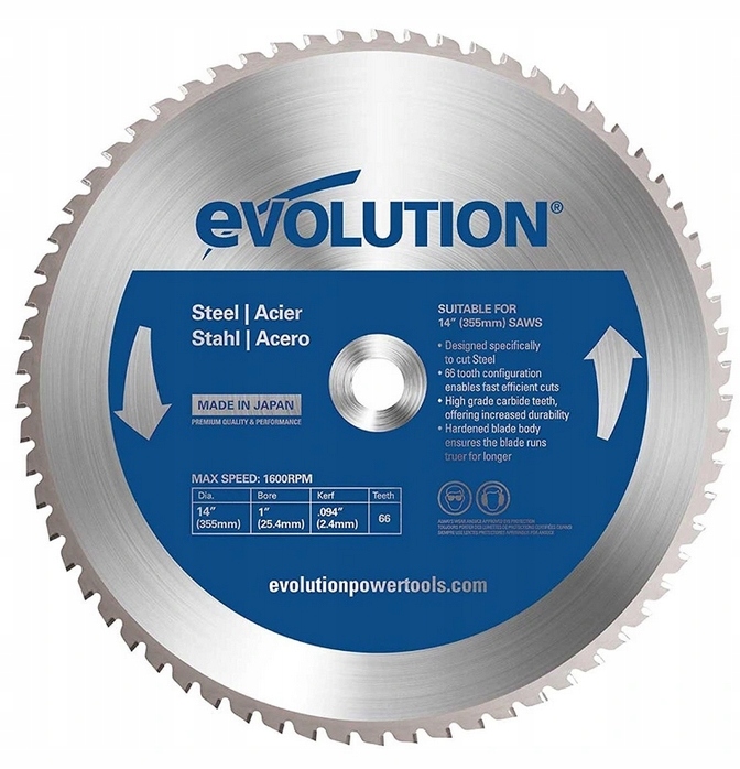 Tarcza piła TCT wielozadaniowa Evolution RAGE 255