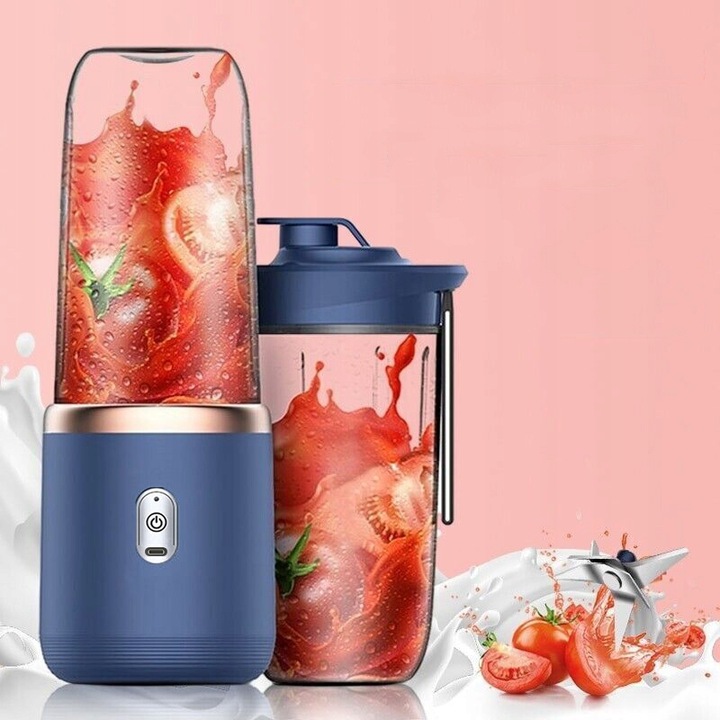 BEZPRZEWODOWY BLENDER KIELICHOWY PODRÓŻNY PREZENT 2 KIELICHY MOCNY