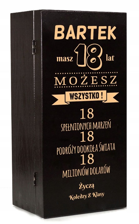 SKRZYNKA NA WHISKY JACK DANIELS PREZENT URODZINY 18 20 25 30 35 40 45