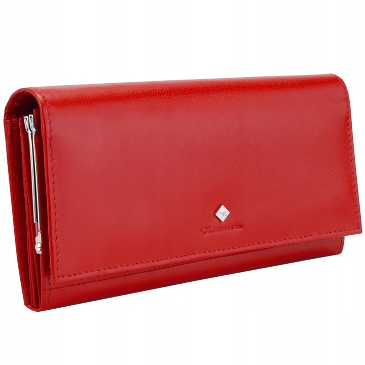 KOCHMANSKI portfel damski skórzany duży czerwony na dokumenty i karty