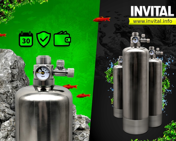 INVITAL Generator CO2 bez nocnego wył. z butlą 2l