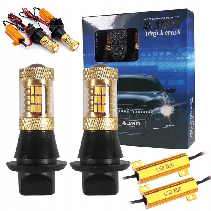 2W1 Światła DZIENNE I KIERUNKOWSKAZY LED DRL PY21W