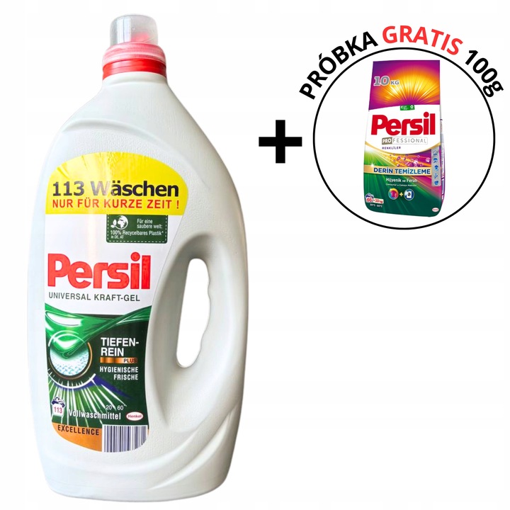 PERSIL PŁYN ŻEL DO PRANIA UNIWERSAL JAKOŚĆ NIEMIECKA 113 Prań 5.65L +GRATIS