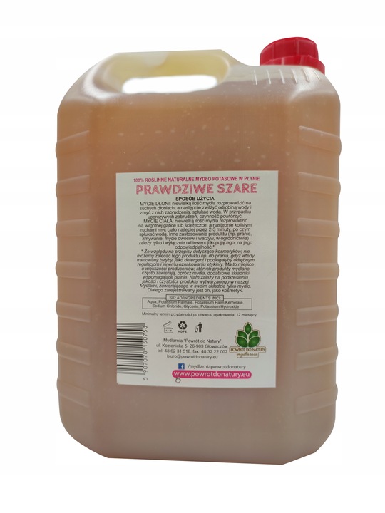 Szare Mydło Potasowe 5L do mycia Mydło potasowe do roślin Mydło w