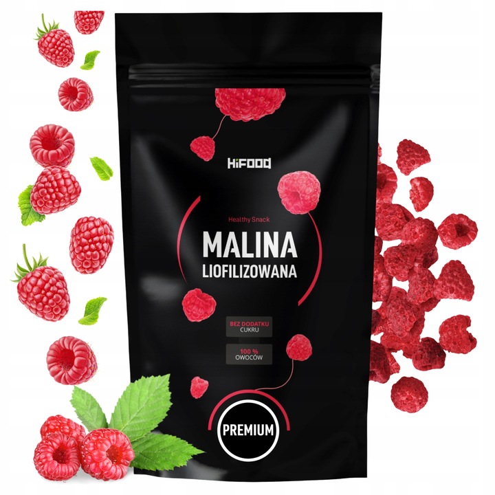 Malina Liofilizowana Maliny Liofilizowane 100g 100 g Owoce Całe HiFood