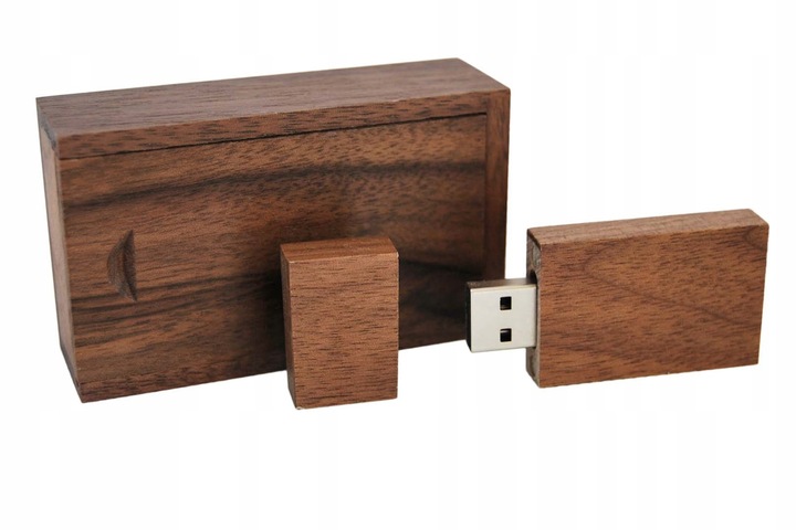 Pendrive drewniane USB 16 GB + pudełko + GRAWER
