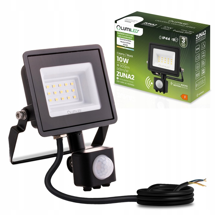 HALOGEN NAŚWIETLACZ LED 10W ZEWNĘTRZNY LAMPA Z CZUJNIKIEM RUCHU