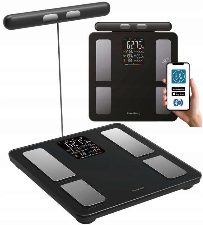 Waga łazienkowa z uchwytem, elektroniczna, precyzyjna skład ciała,