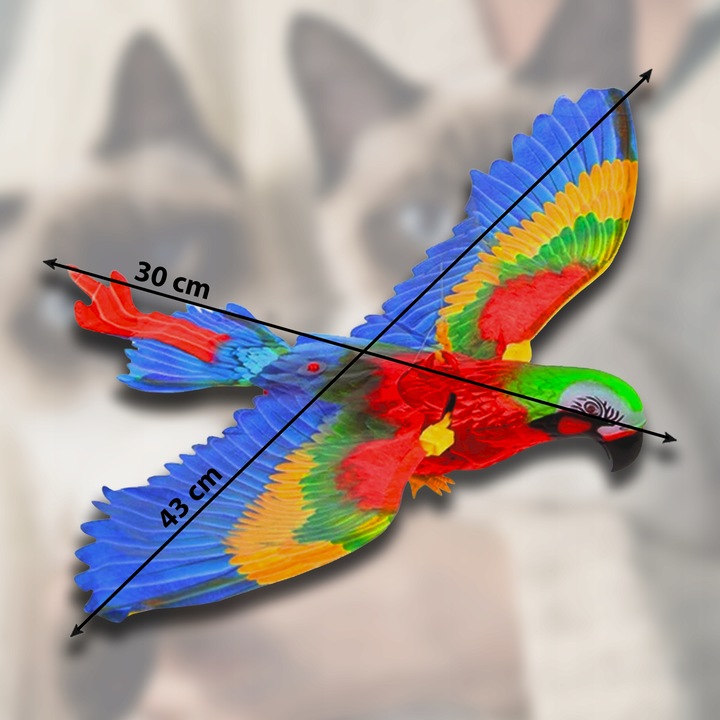 INTERAKTYWNA ZABAWKA DLA KOTA PAPUGA LATAJĄCA SKACZĄCA ELEKTRYCZNA NA ŻYŁCE