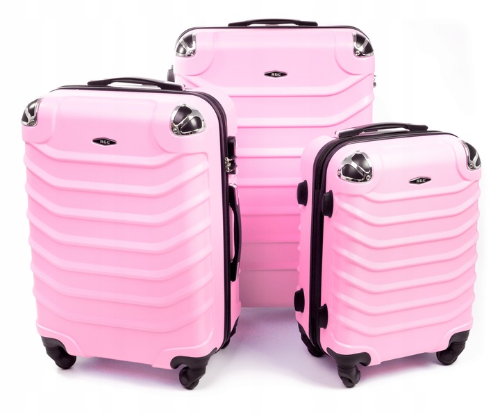 73 ZESTAW WALIZEK PODRÓŻNYCH RGL 3w1 XXL XL L KÓŁKA PODRÓŻNA TORBA ABS