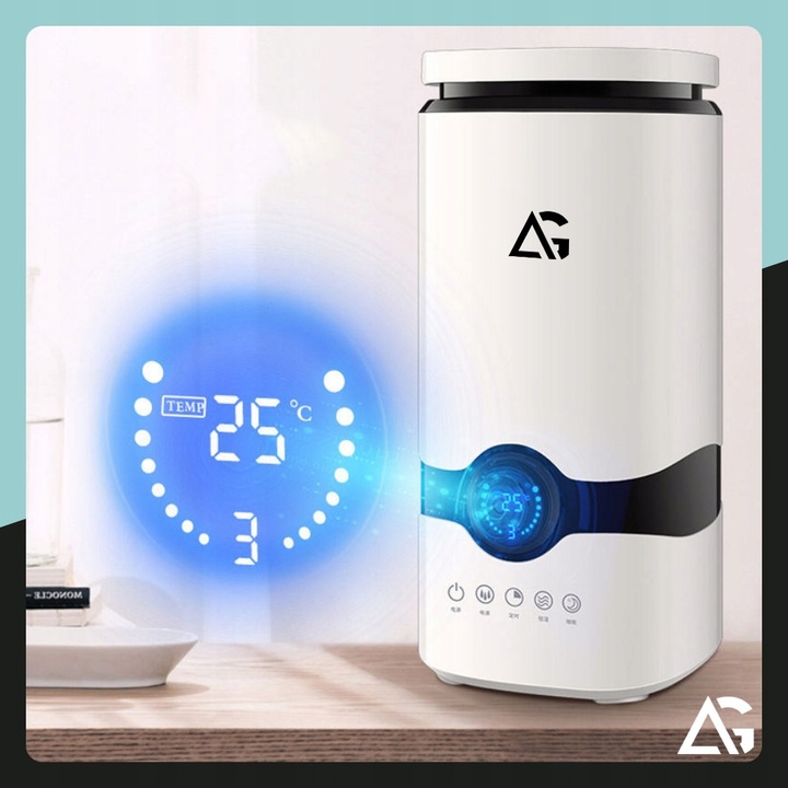 NAWILŻACZ POWIETRZA JONIZATOR AROMATERAPIA DYFUZOR TIMER PILOT + 12x