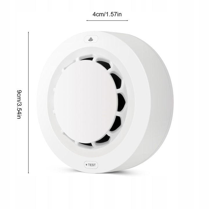 CZUJNIK DYMU OGNIA WIFI ALARM CZUJKA TUYA SMART Z SYRENĄ NA BATEIRE