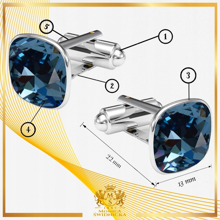 Spinki do Mankietów Koszuli Srebrne Stal Szlachetna 316L Prezent dla Niego