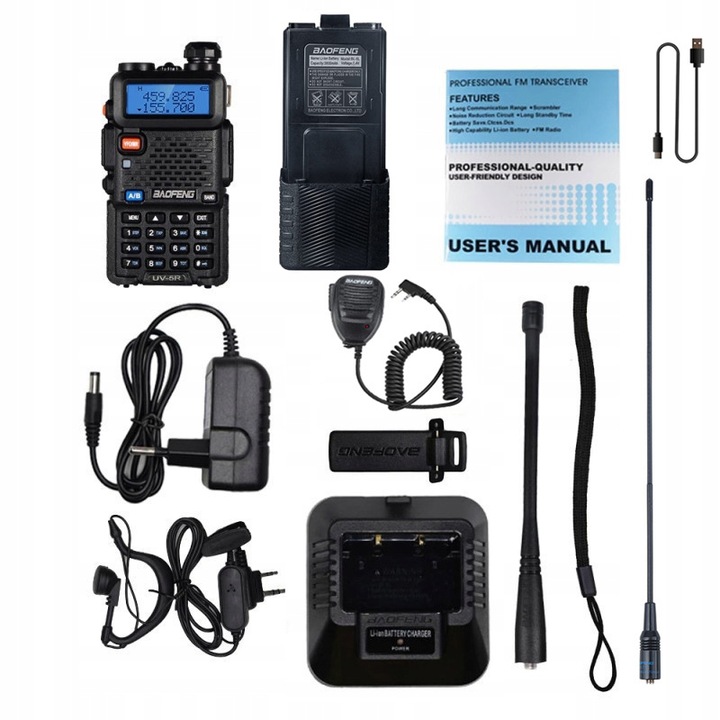 Baofeng UV-5R 8W 3800mAh KRÓTKOFALÓWKA RADIOTELEFON WALKIE TALKIE SKANER