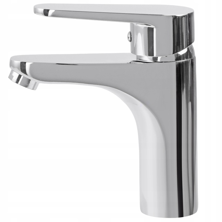 Bateria umywalkowa stojąca srebrna łazienkowa kran do umywalki chrom