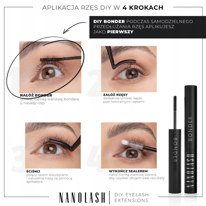 Bonder do rzęs do samodzielnej aplikacji Nanolash 5ml przedłużanie rzęs DIY