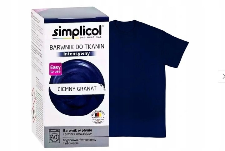 Simplicol Barwnik Granatowy do Ubrań Tkanin Granat