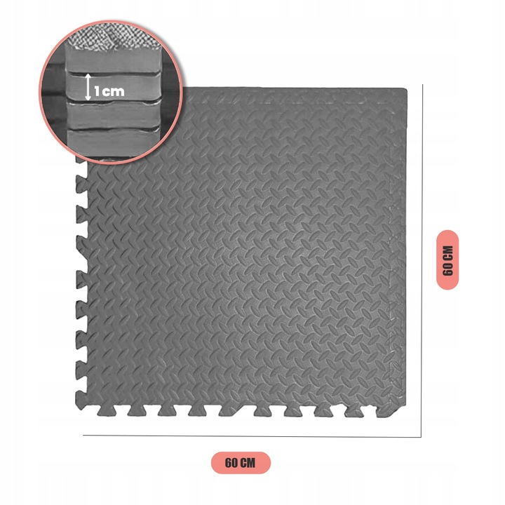 MATA PUZZLE POD SPRZĘT DO ĆWICZEŃ 12 SZT 4,32m2 OCHRONNA PODŁOGA NA SIŁOWNI