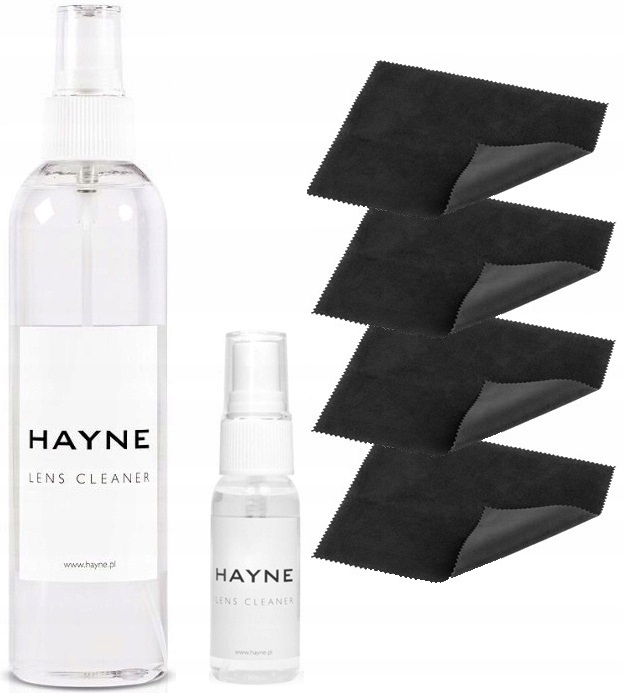 PŁYN DO CZYSZCZENIA OKULARÓW HAYNE LENS 240ML + 30 ML + ŚCIERECZKI