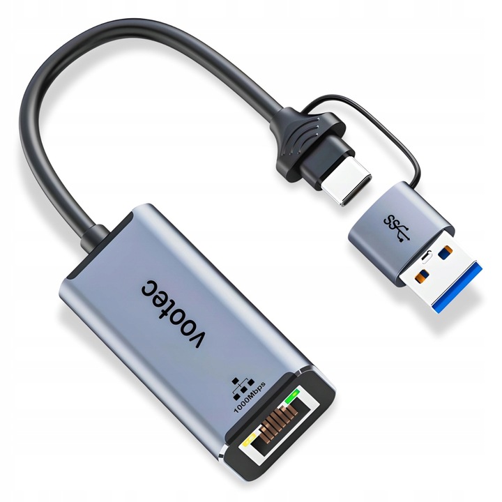 PRZEJŚCIÓWKA USB ETHERNET ADAPTER KARTA SIECIOWA LAN GIGABIT RJ45 1000 MBPS