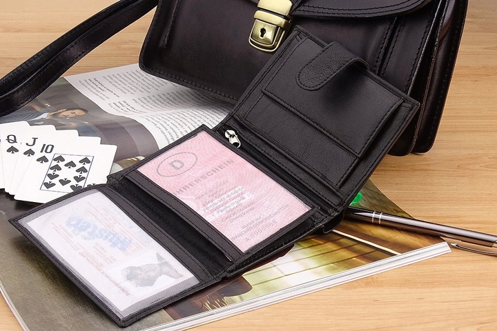 SKÓRZANY Męski Portfel ROZBUDOWANY Miękka Skóra