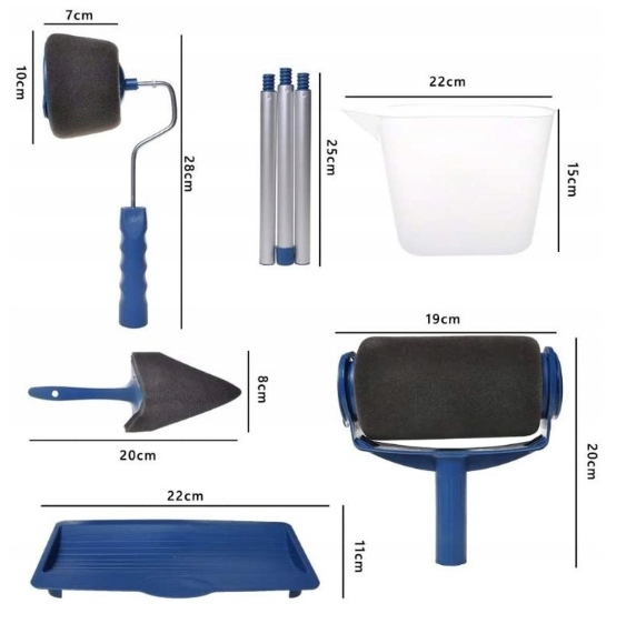 WAŁEK DO MALOWANIA SCIAN NIEKAPIĄCY UNIWERSALNY WAŁKI ZESTAW MALARSKI 5w1