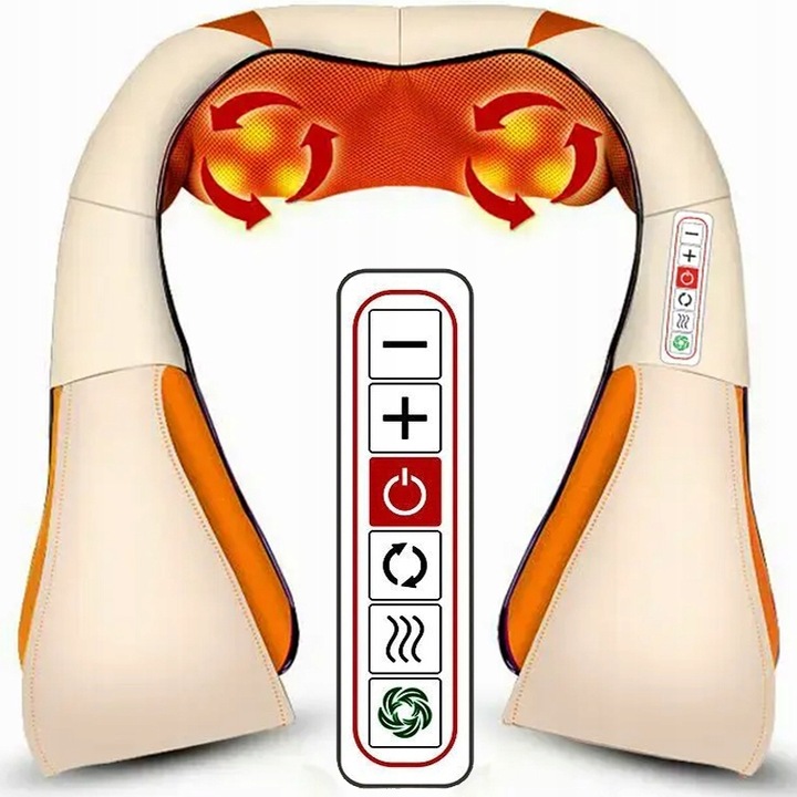 MASAŻER DO SZYI KARKU PLECÓW CIAŁA PODGRZEWANY PAS MASUJĄCY SHIATSU